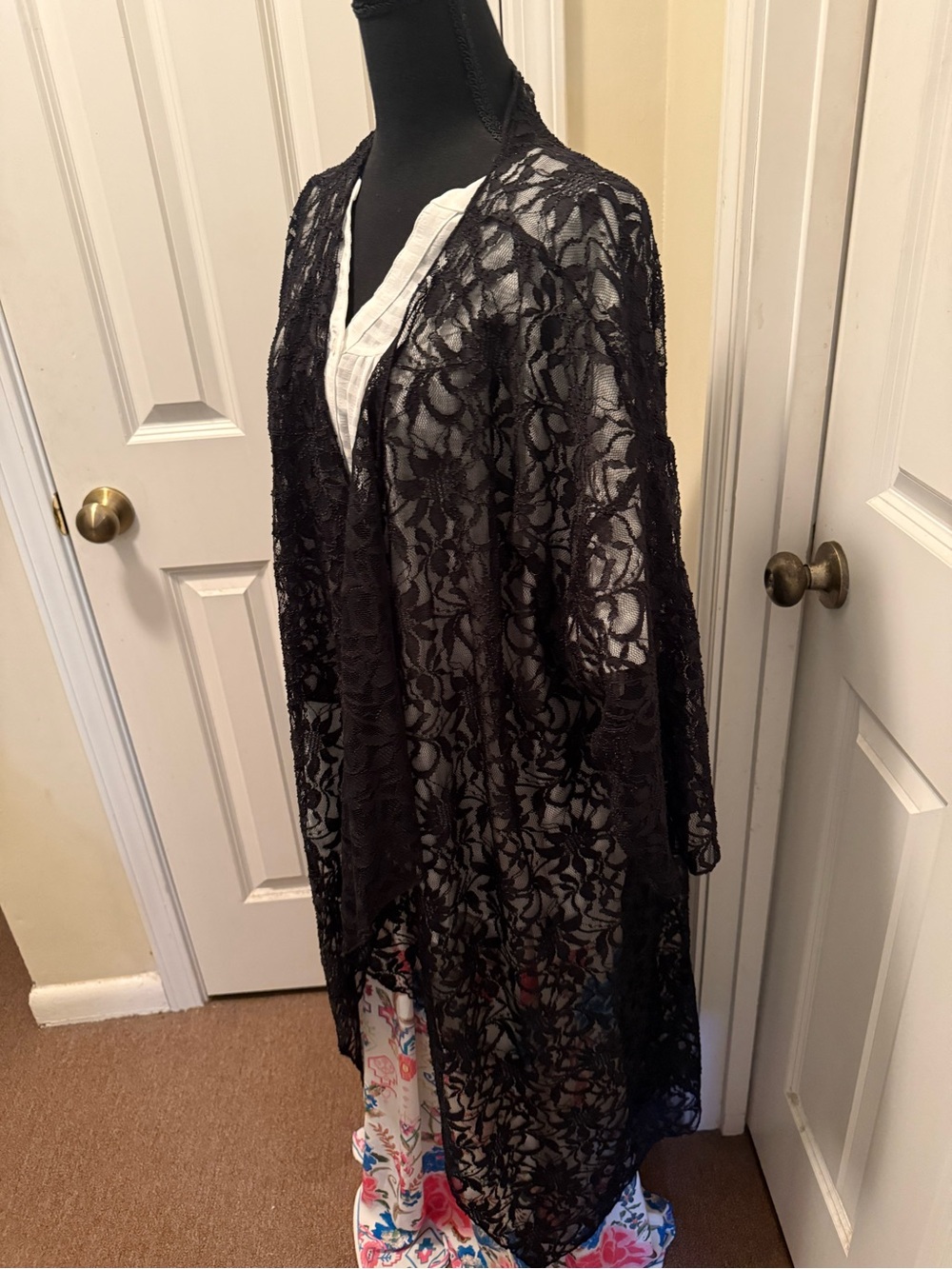 Lula Roe black Lace Sheer Kimono Cover-Up - Women Intimates & Sleepwear
